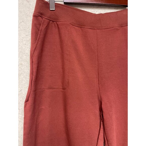 Nike Yoga Luxe Women's Pants Fleece Cropped Rust Brown Large NEW DA0776-670 - Picture 4 of 11